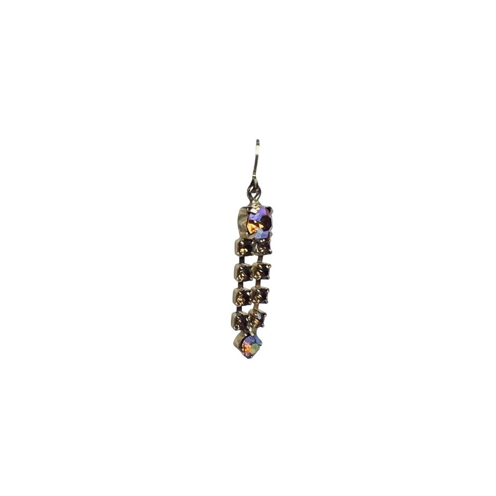 Gold Tone Choker Necklace With AB Rhinestones And Screw back Earrings Set (6186) - Picture 9 of 11